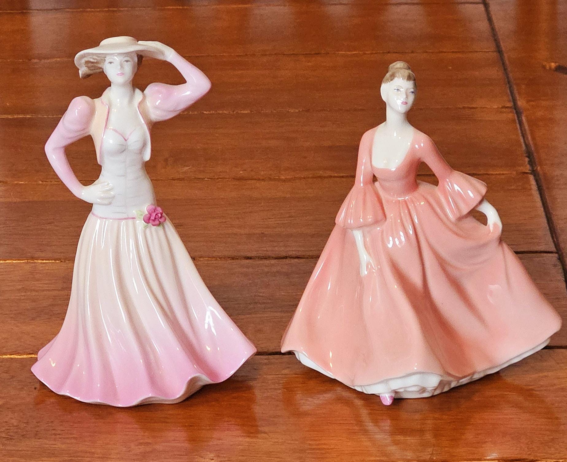 Pair of Fine Bone China Retired Coalport Figurines Tracy and
