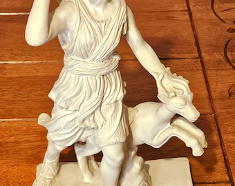 Vintage Diana the Huntress Statue 31 Cm Roman Goddess Sculpture Made in Mexico