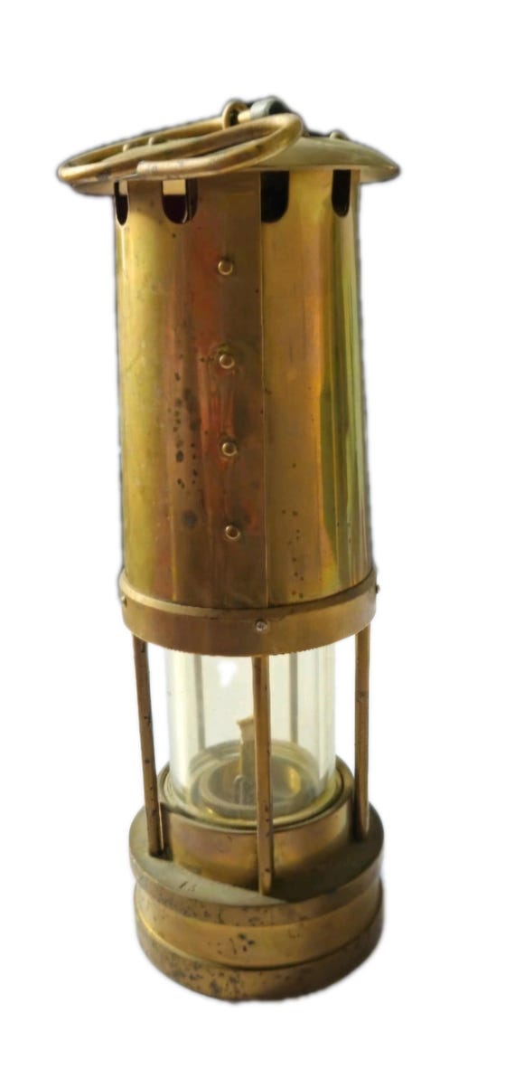 Vintage Brass and Cooper Kerosene Lamp Made by E Thomas & Williams