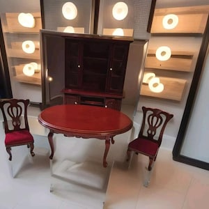 1/12 dolls house miniature Dining Room Furniture Set Table chairs Dresser