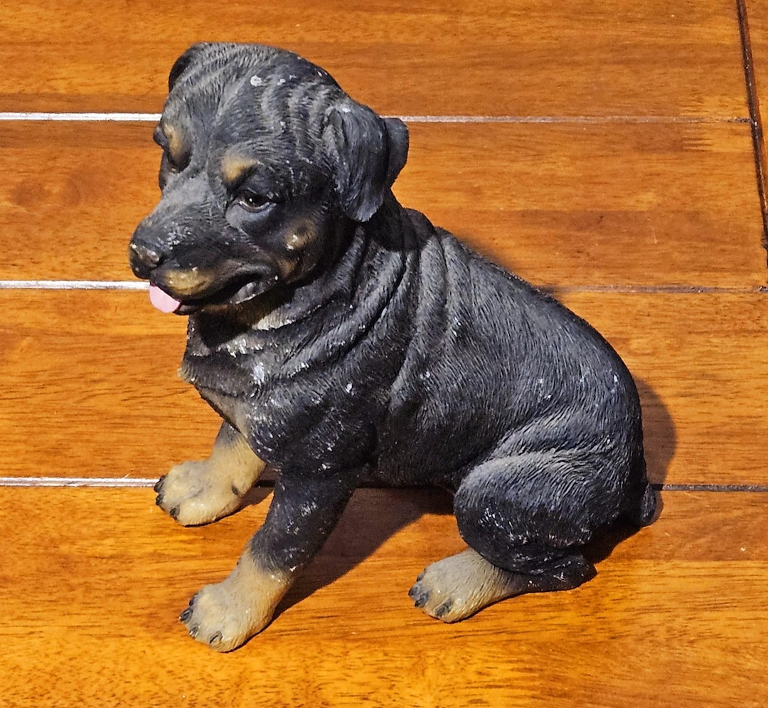 Vintage Rottweiler Vintage Senior Rottweiler Dog Figurine Statue Sitting Look Alike ...