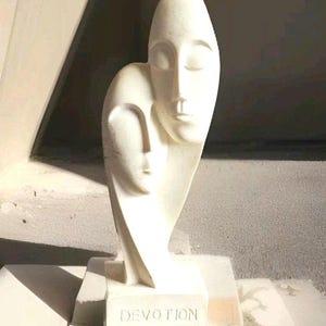 Devotion Cycladic Idol Sculpture – Handmade Marble Couple Statue, Minimalist Love Figurine, Ancient Greek Inspired Art