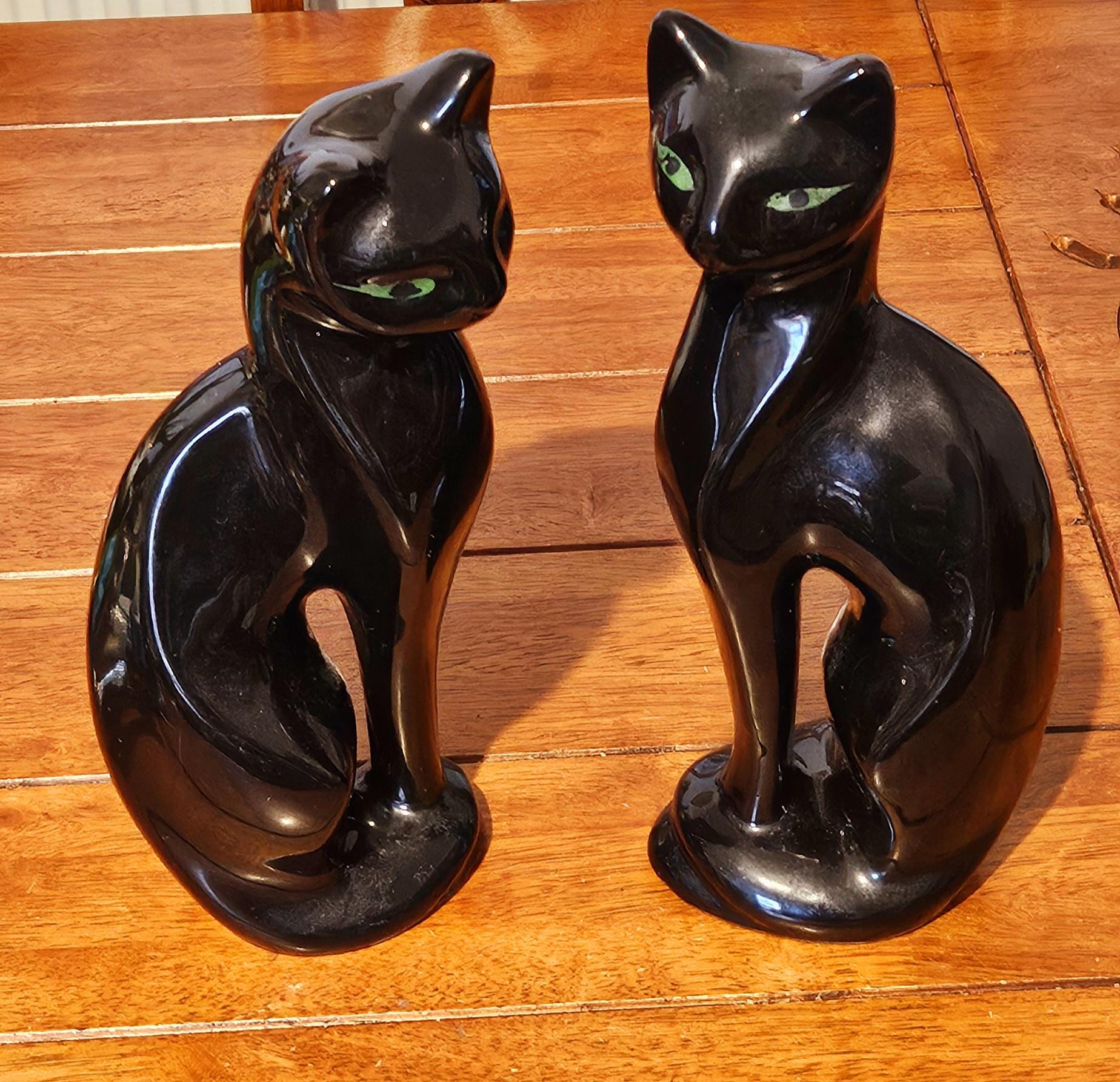 チーター？Deco Figurine Black Cat 90 Black Cat Figurine, Ceramic