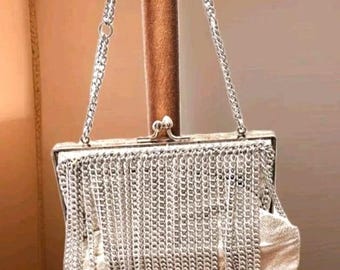 アールデコアンティークシルバーメッキメッシュ財布、EPNS刻印入り、20