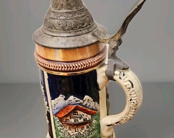 Vintage GRAZ Pewter-lid Beer Stein: Austrian Musical Tankard - Etsy
