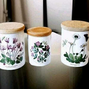 Tarros de cocina Portmeirion Botanic Garden para azúcar, café o té (3 unidades) estilo vintage