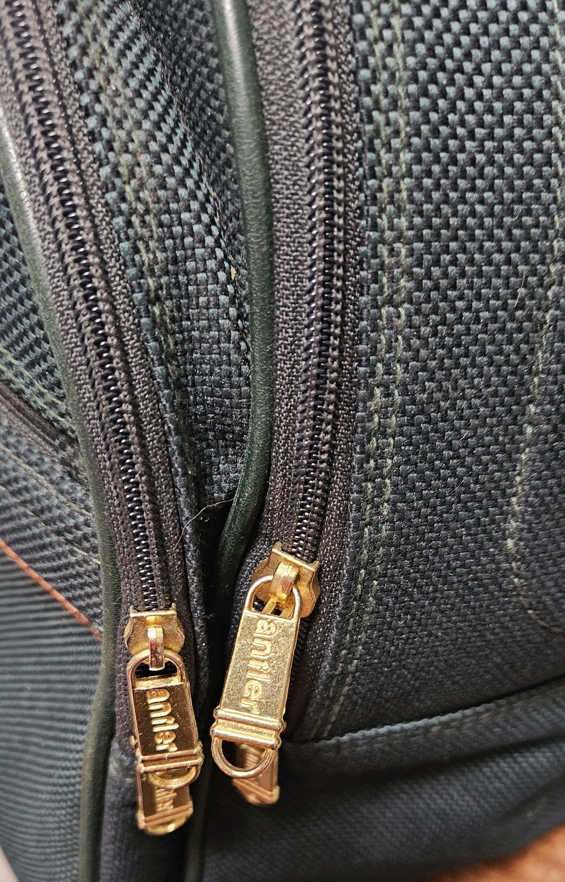 Sac De Voyage Vintage Antler Vert Marron - Style Week-end Années 80 - Cuir - Etat Propre