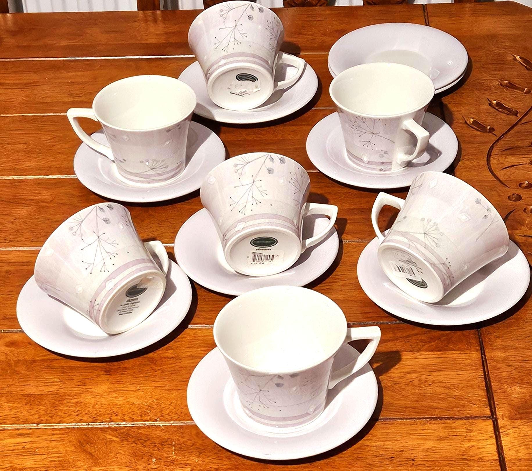 Portmeirion Dawn Julie Ingham 7 Cups & Saucers Vintage China Tea
