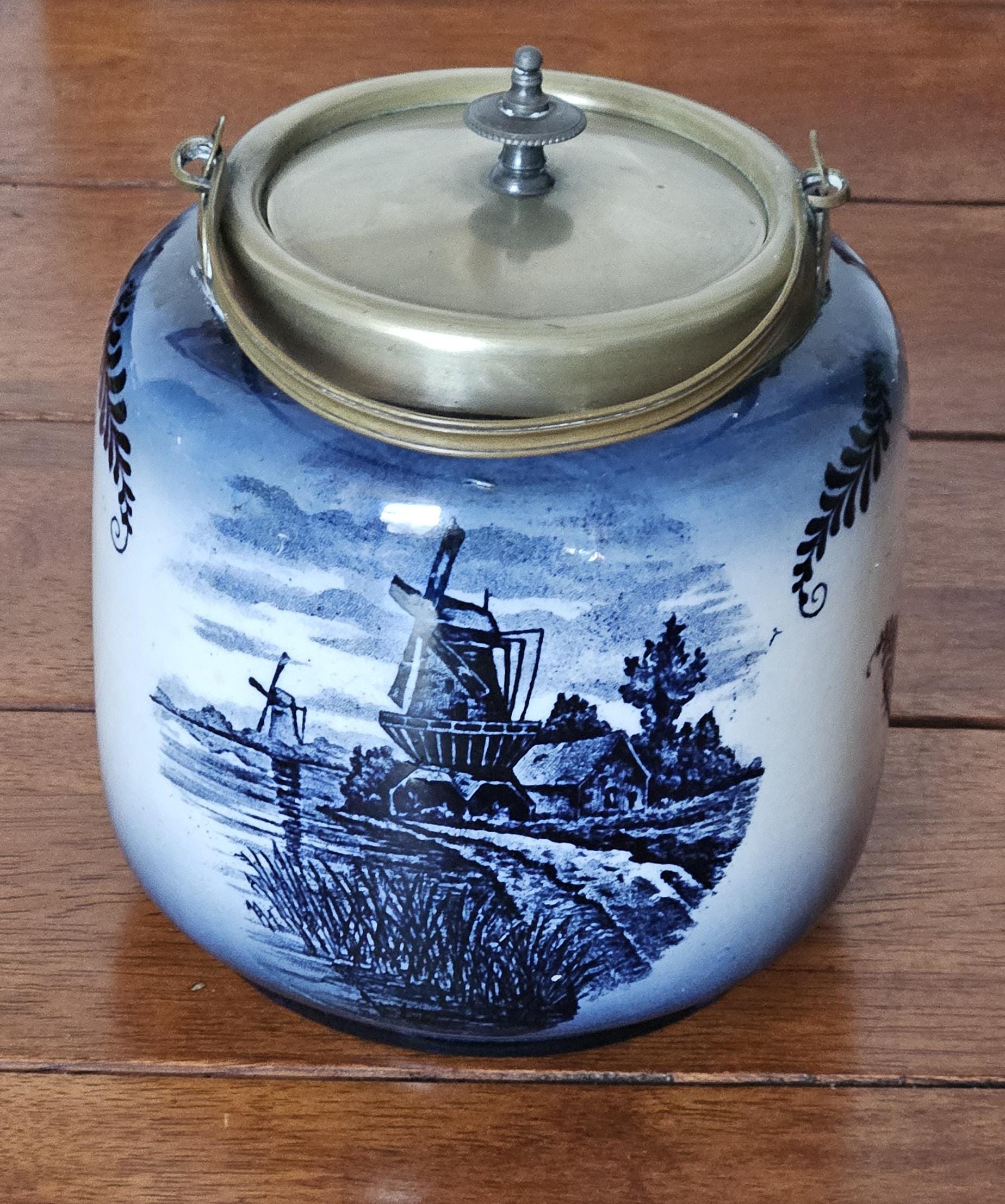 Blue and White Biscuit Barrel - Etsy