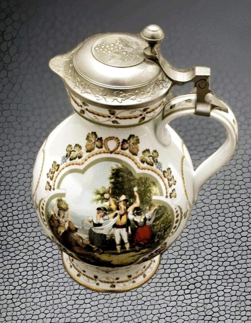【美品】1872〜1896年　ブラウンヒルズポッター　レギュミエール／チューリン Vintage 1984 Franklin Porcelain Rupert Schneider “weinlese” Wine
