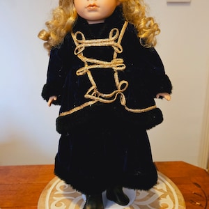 Vintage Porcelain Doll Alana Leonardo Collection With Blue And Gold Suit And Hat