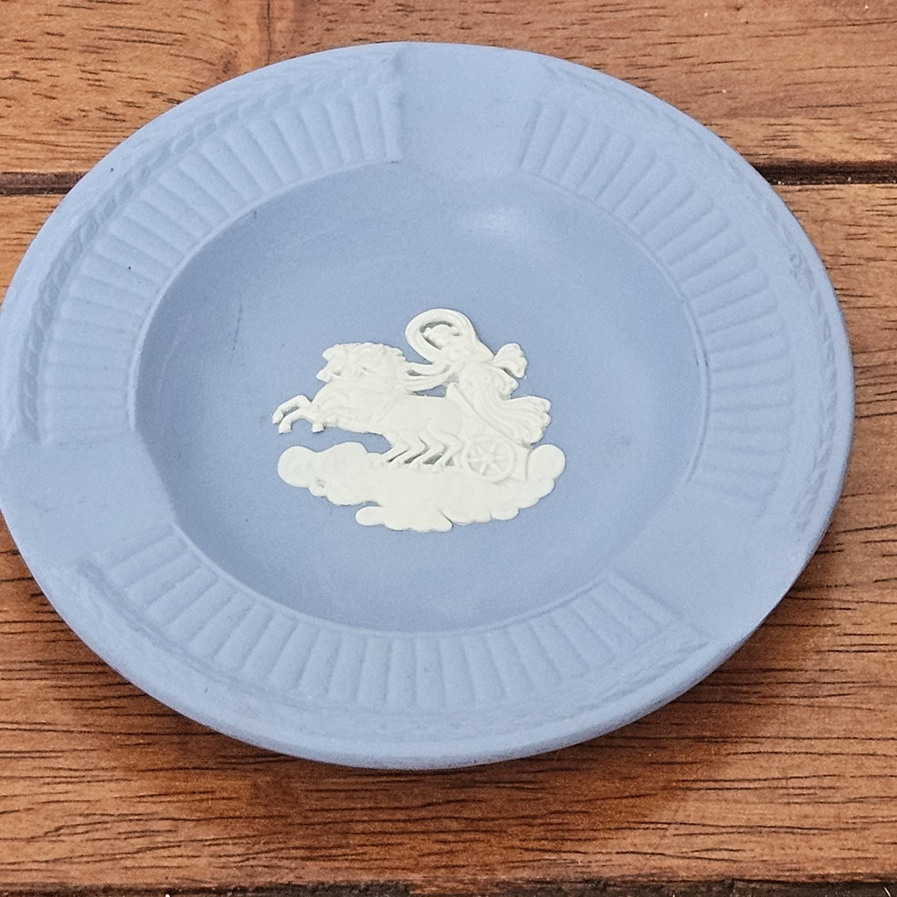 Vintage Wedgwood Jasperware Pin Dishes Set of 3 : Pale Blue 1960s
