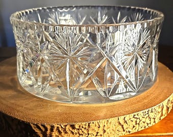 Vintage Bohemia Glass Bowl • Mid-Century Modern Czechoslovakia Fruit Bowl • Retro Salad Bowl • MCM Decorative Centerpiece