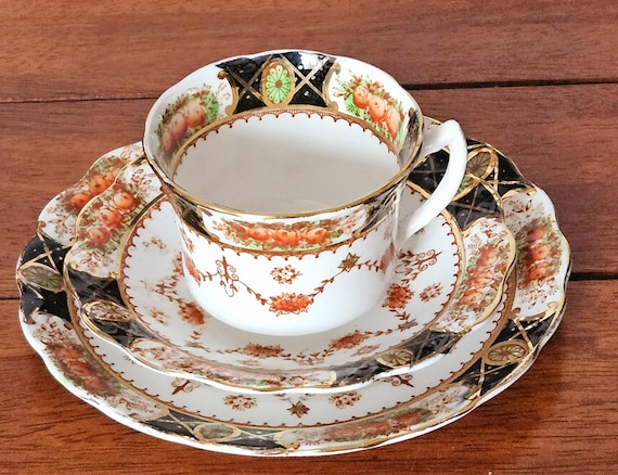 Antique Imari China Tea Set Trio: Wellington Bone China, J.H.C.