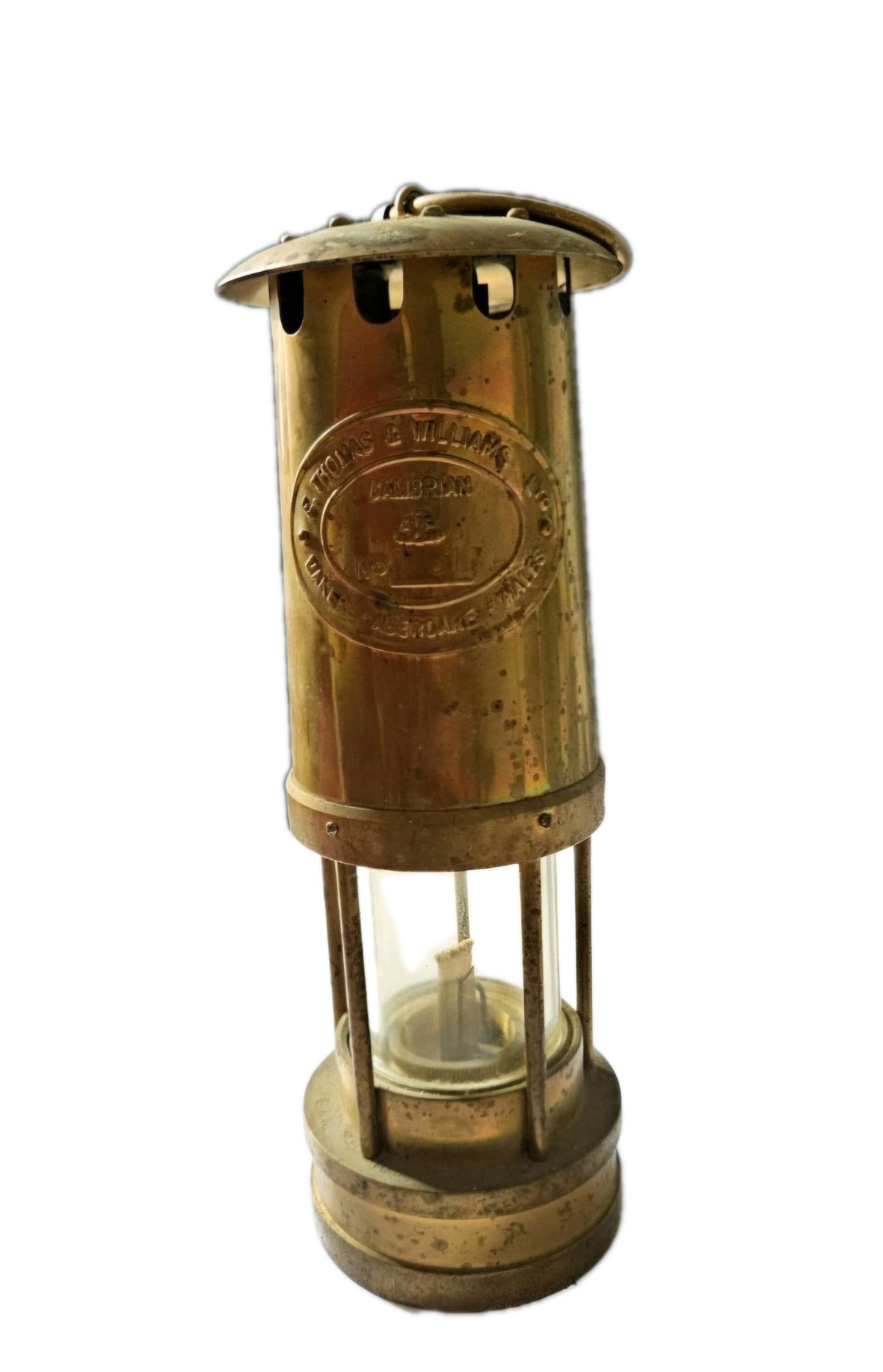 ライト・ランタン E.Thomas & Williams Miners Lamp Vintage Thomas and Williams Miners Lamp, Brass Miners Lamp