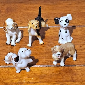 【中古】犬 フィギュア 6体セット ミニチュア 置物 まとめ売り ミニチュア犬フィギュアセット：プラスチック製子犬セット - Etsy 日本