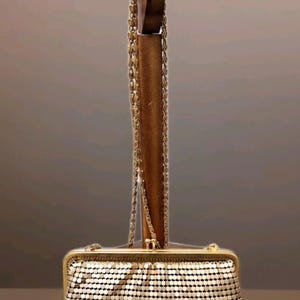 Vintage Style Farfalla Collection Metal Mesh Chainmail Gold Handbag Purse