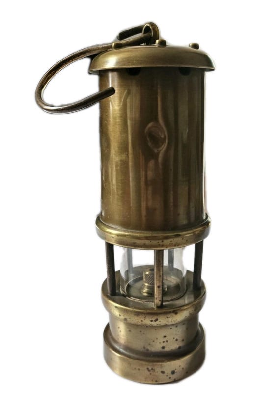 Cambrian Brass Miners Oil Safety Lamp Lantern Made in Wales Swing