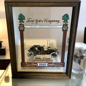 Espejo retrovisor Ford Modelo T vintage de los años 70 / Decoración de pared retro para coches / Decoración para bares y pubs / Coleccionable automotriz