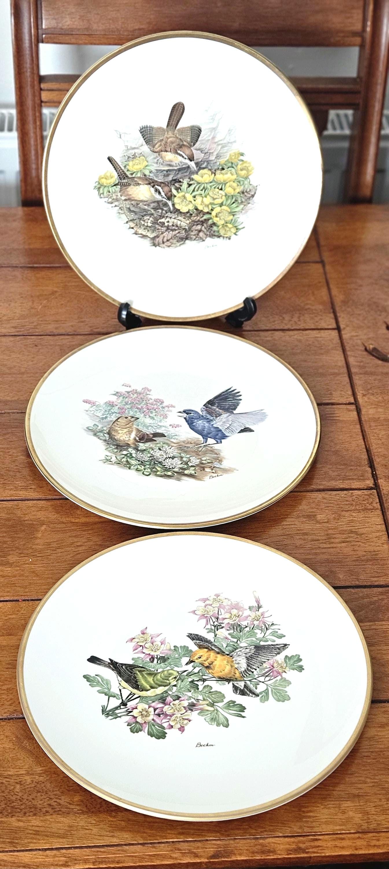 Boehm Woodland Birds Collector Plates: Fine Bone China, Set of 3