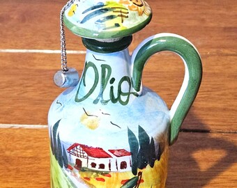 手作りのバッサーノ製イタリア製セラミックオリーブオイル