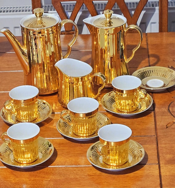 光和陶器 食器セット ゴールデンセット57点 昭和 Vintage Royal Worcester Gold Lustre Fluted Tea Coffee Set • 14