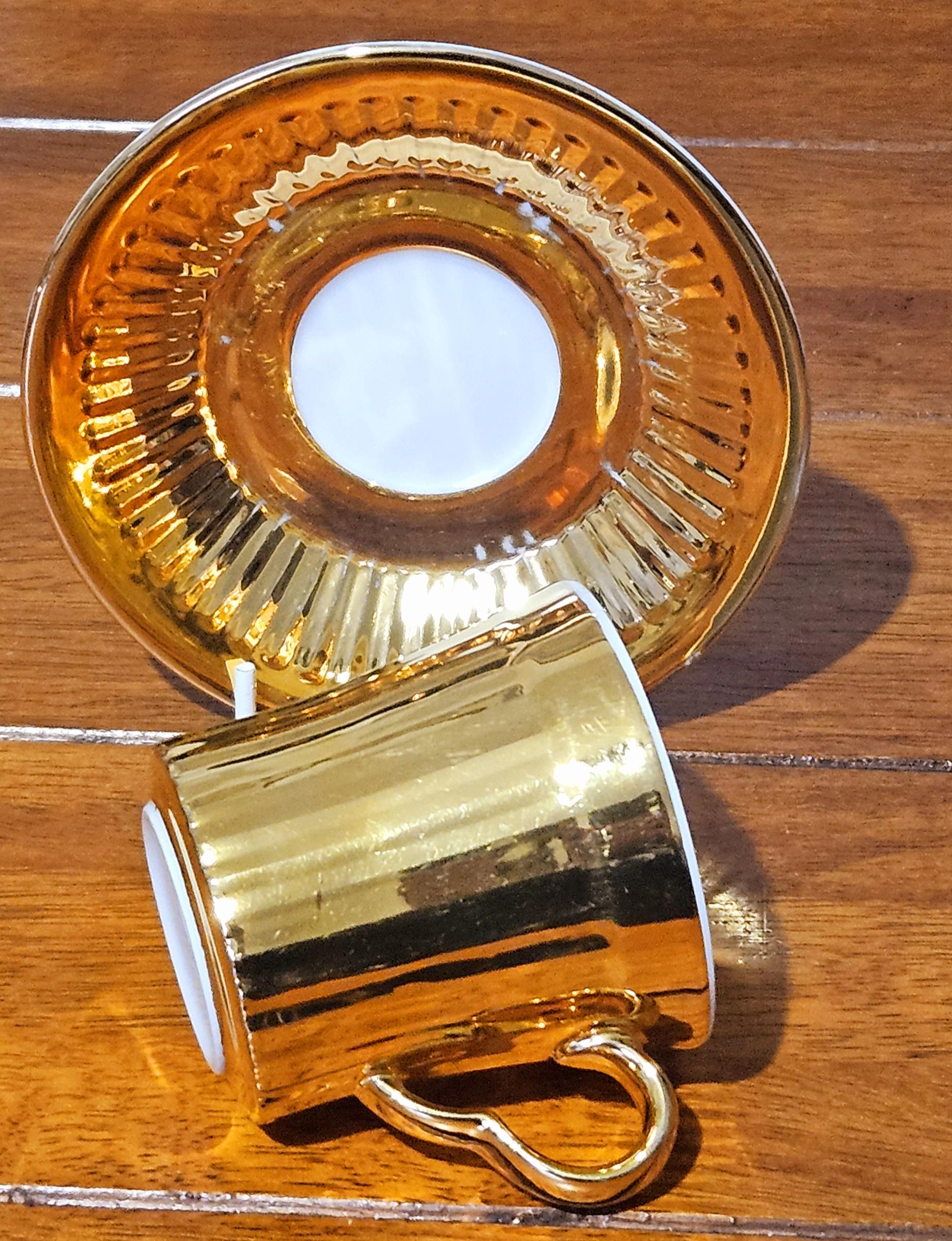 Vintage Royal Worcester Gold Lustre Fluted Tea Coffee Set • 14