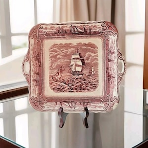 Antique 1800&#39;s Mason&#39;s Ironstone England American Marine Pattern Serving Dish