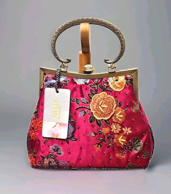 Elegant Red and Purple Women\'s Bag Amazon.com: Elegant Ladies Purses and Handbags Big Flowers  main image 3