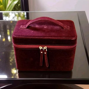 Dolce & Gabbana Velvet Vanity Box Burgundy Makeup / Jewelry Case