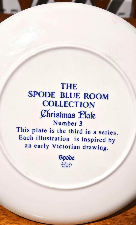 Spode The Blue Room Collection プレート 3枚 Vintage Spode Blue Room Christmas Plate #3 | Victorian Sleighing