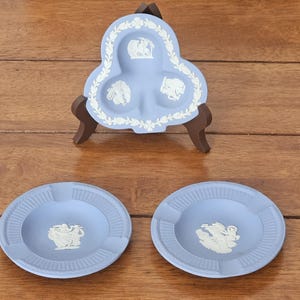 Set di 3 piatti vintage Wedgwood Jasperware: azzurro pallido, anni '60