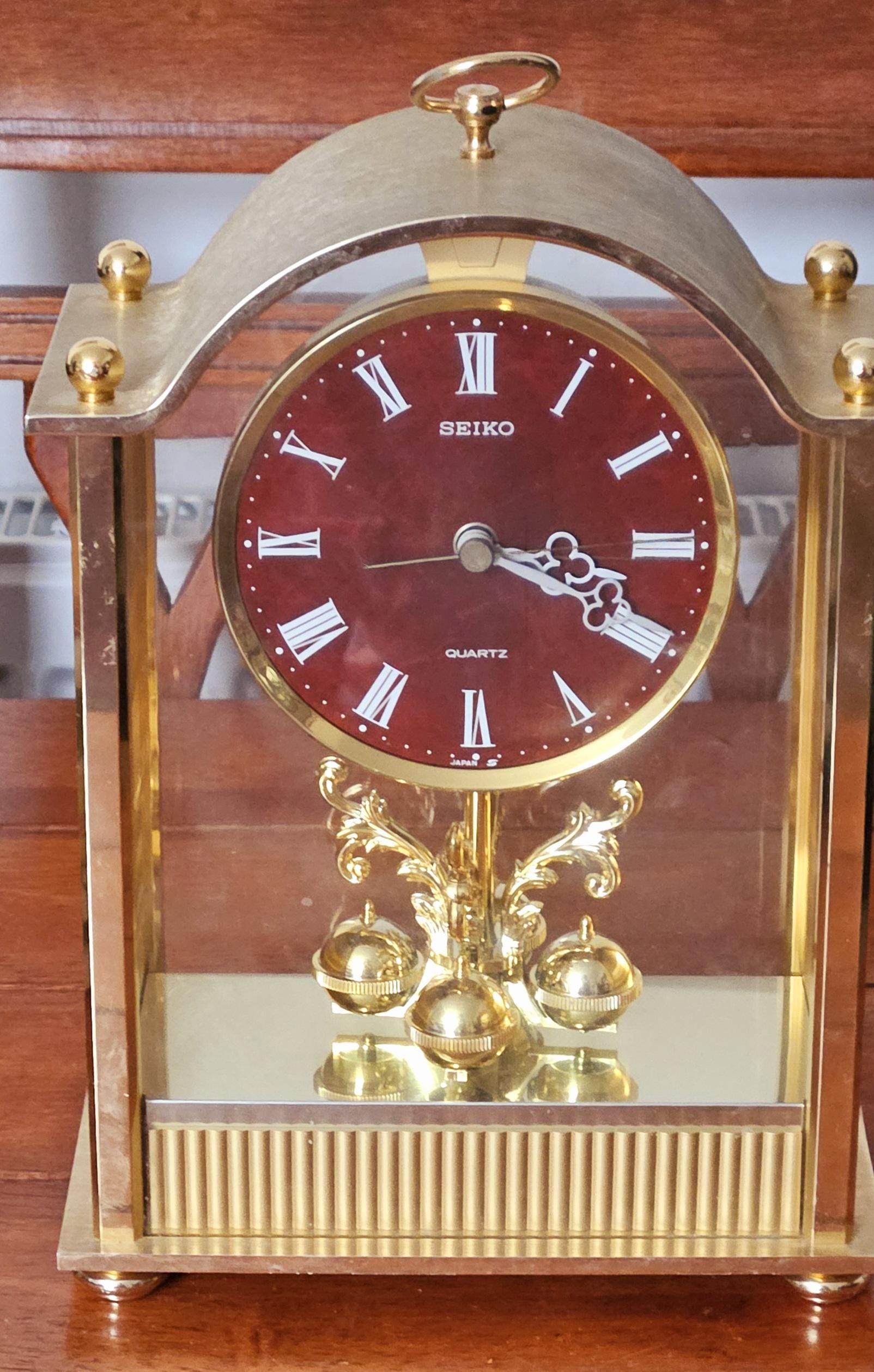 Vintage Seiko Brass Mantle Clock: Gold Toned Quartz Desk Clock - Etsy