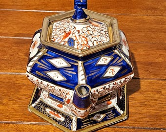 Art Deco Hexagonal Teapot With Trivet Stand - Arthur Wood & Sons