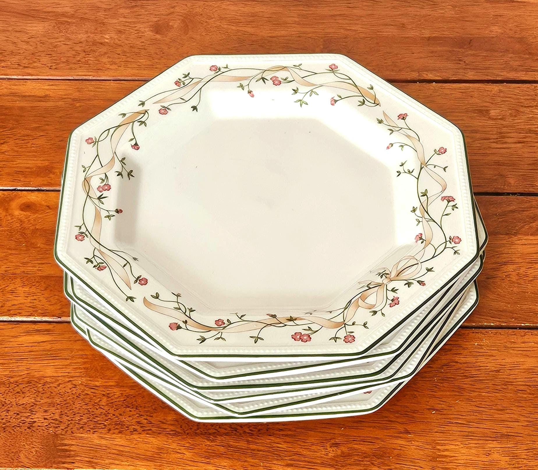 Johnson Brothers Eternal Beau Dinner Plates Octagonal Floral