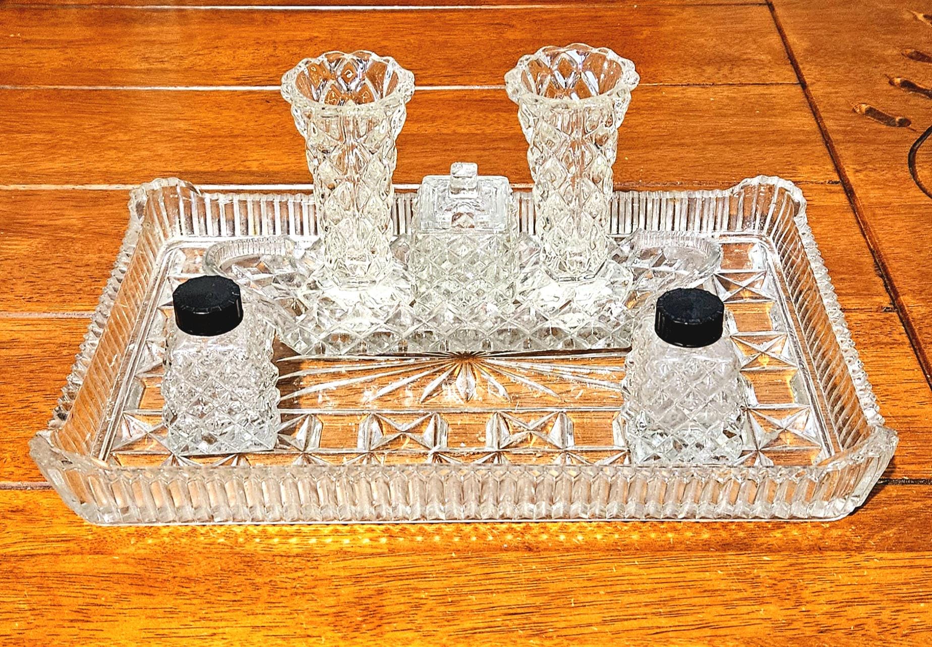 Antique Crystal Dressing Table Set - Etsy