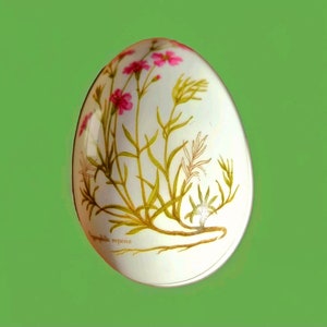 Vintage John Jenkins Floral China Egg Shaped Trinket Box With Butterflies