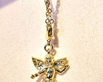 Naszyjnik z wisiorkiem Kirks Folly Cupid Cherub – łańcuszek w kolorze złotym – Fantasy Jewelry