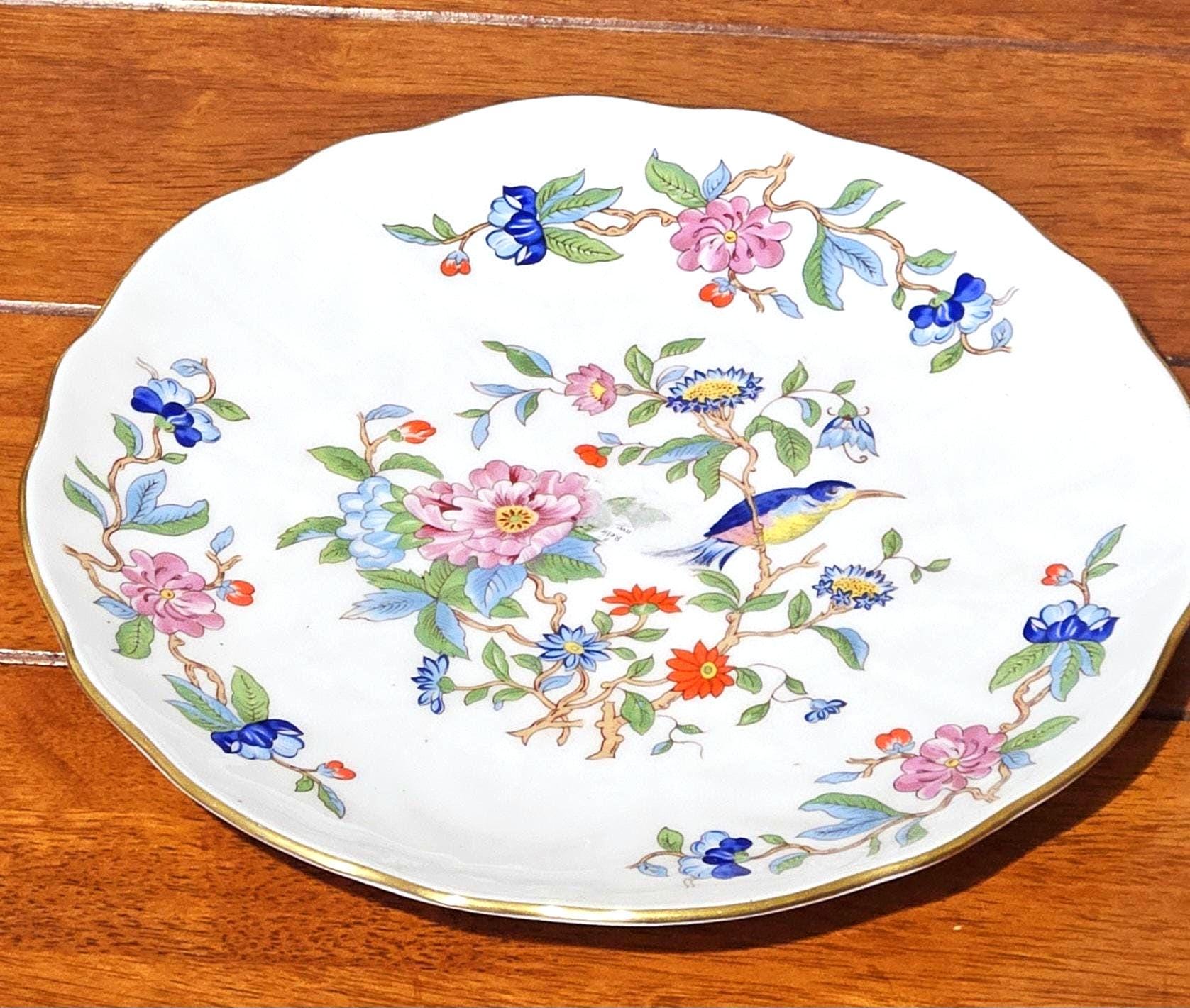 Aynsley Pembroke Bone China Cake Plate and Pedestal Stand