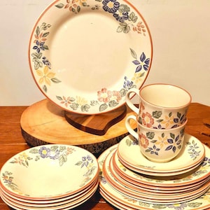 Country Lane Staffordshire Biltons 20 Piece Set | Vintage English Tableware | Chelsea Woolworths Pottery