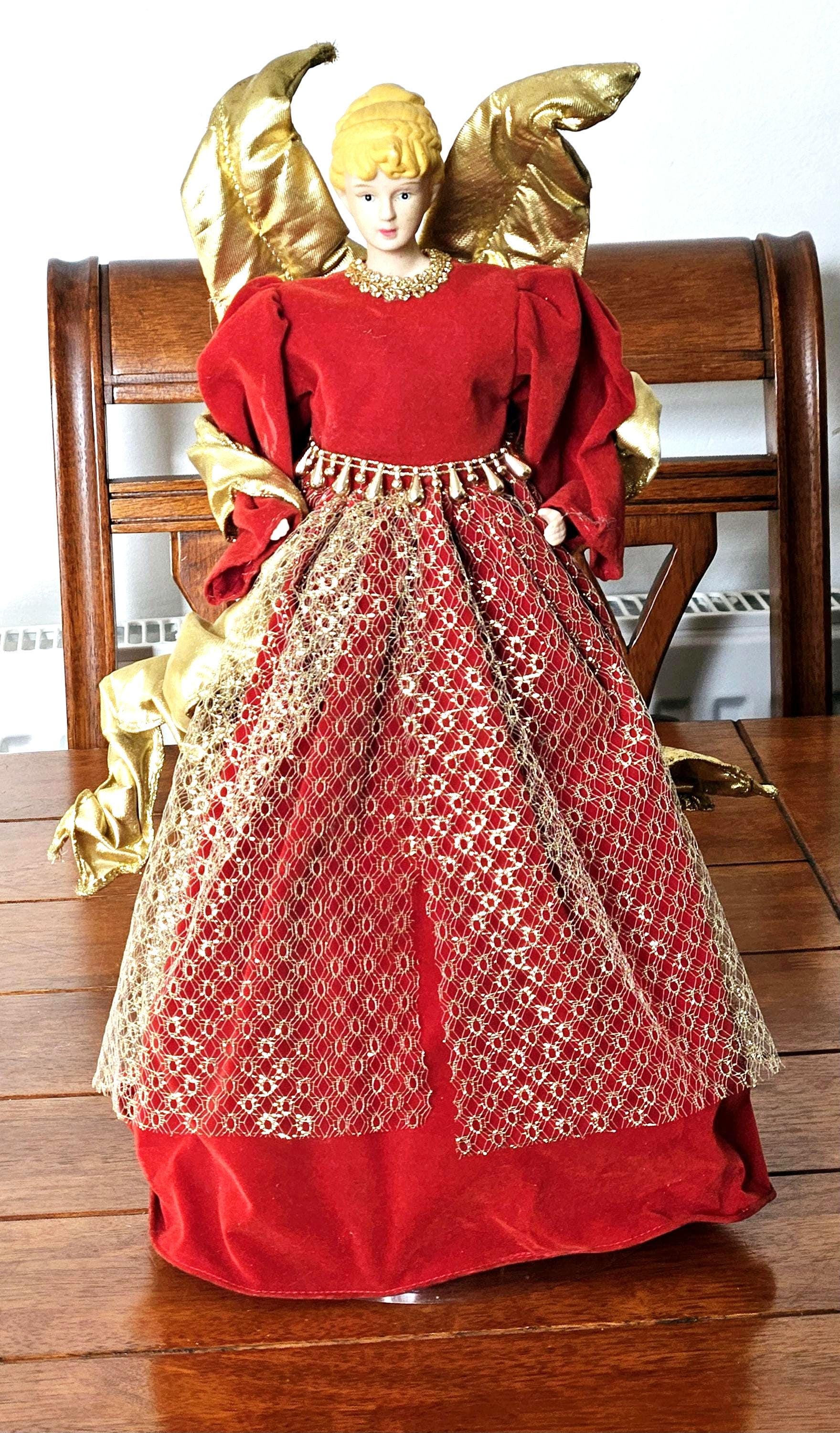 ヴィンテージ 70年代 クリスマス 赤と金の妖精エンジェル ツリー