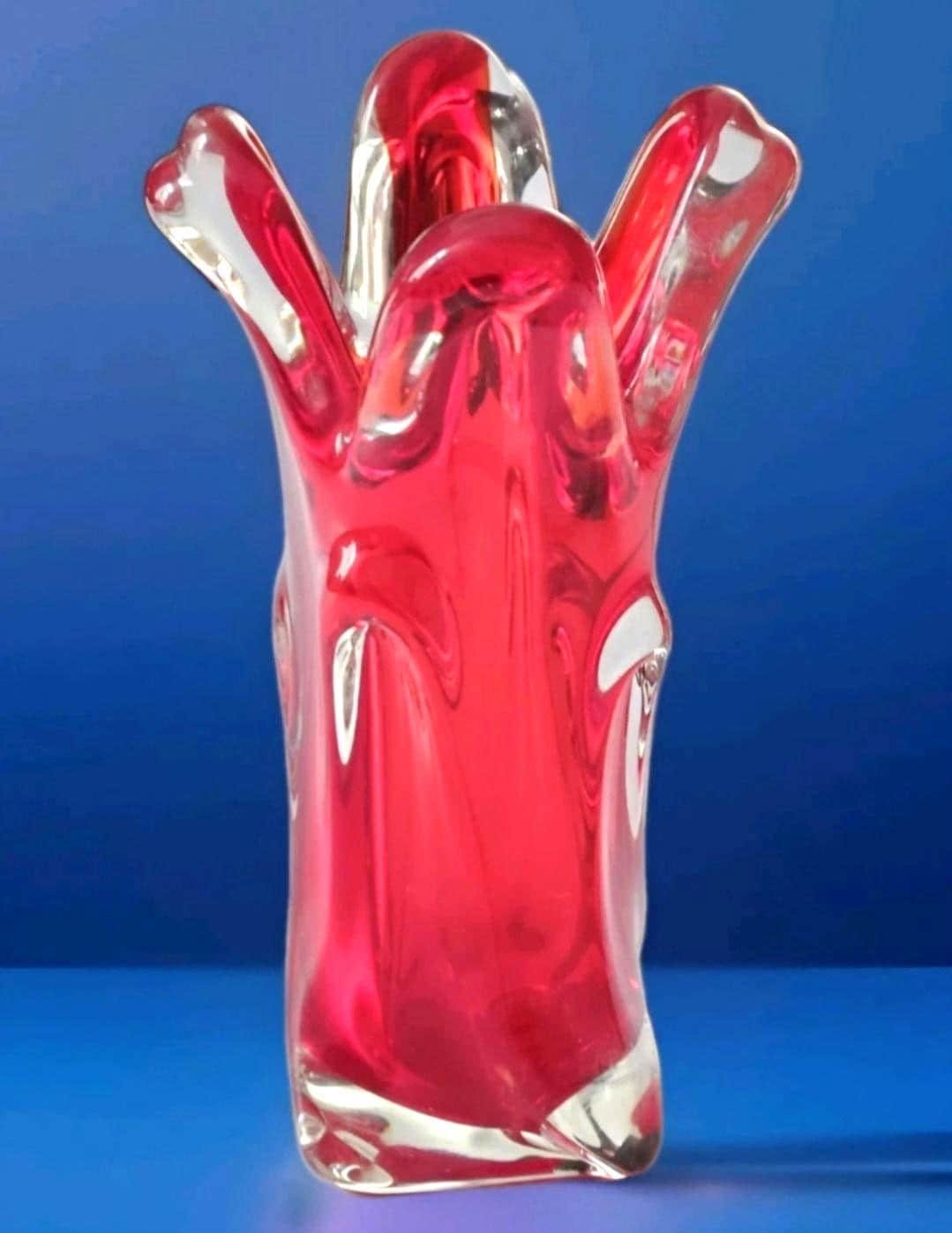 【箱付き】ムラノガラス murano ヴィンテージ 花瓶 ヴィンテージフラワーベースベネチアンガラスエナメル彩色 MURANO 花瓶