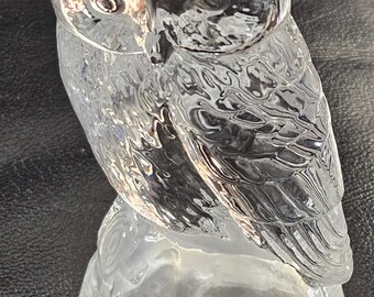 GRANDE FIGURINE / Statuette Hibou / Chouette En Verre Ou Cristal EUR 40,00 - FR