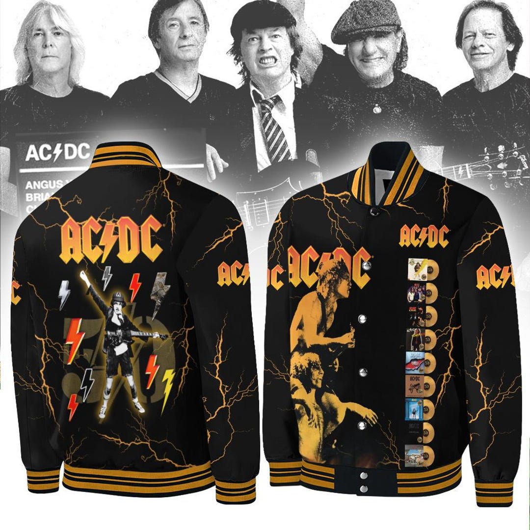 Acdc Power up 2025 Baseball Jacket, Acdc Rock'n Roll Jacket Men, Music ...