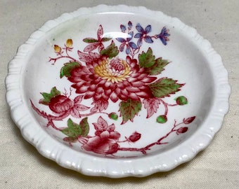 Copeland Spode Aster Butter Pat, Pink Transferware