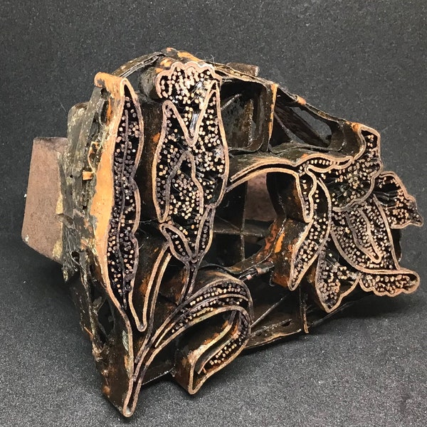 Sello de tela Batik de cobre vintage