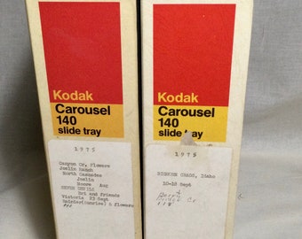 Two Vintage Kodak Slide Caousels in Original Boxes Circa 1975
