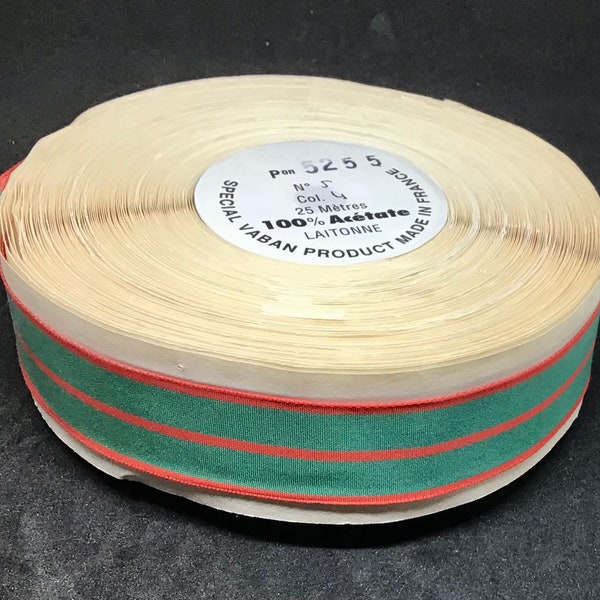Cinta de borde de alambre francés vintage para cinta verde y rojo
