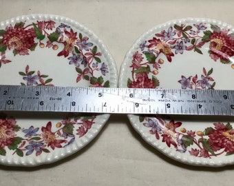 Copeland Spode Aster Small Dessert Plates, Set of Two, Pink Transferware