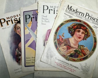 Modern Priscilla Magazine Four Issues Dated 1921 Thru 1928